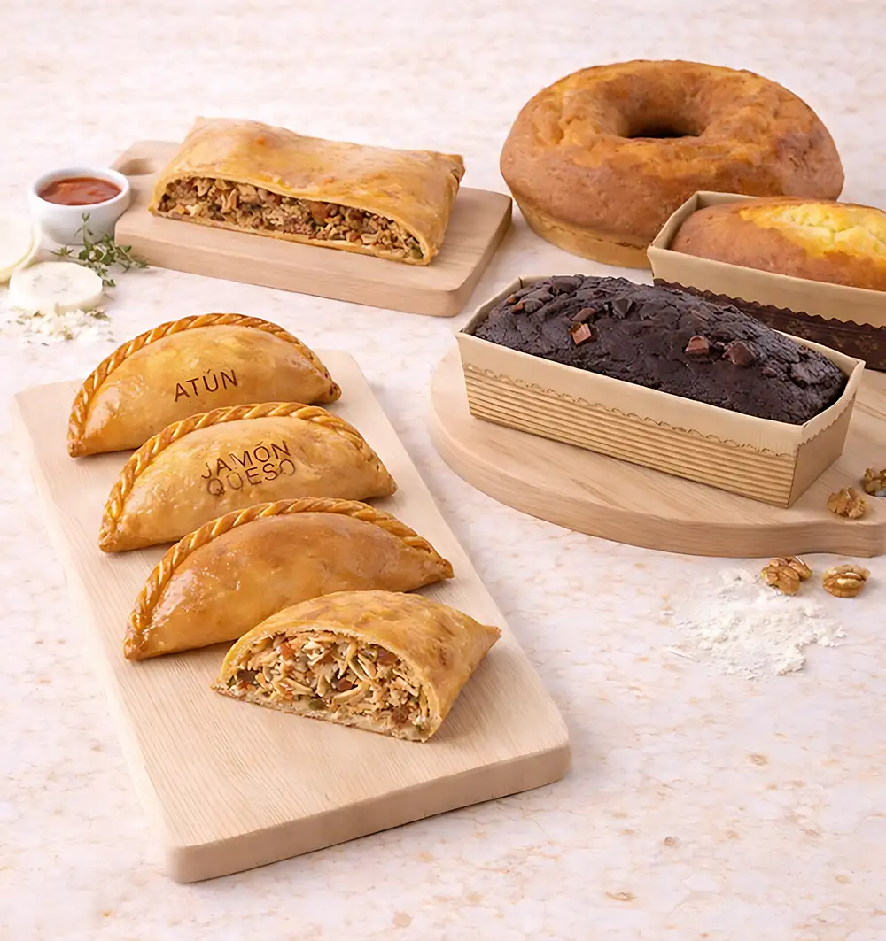 Empanadillas, empanadas, bizcochos y quequés